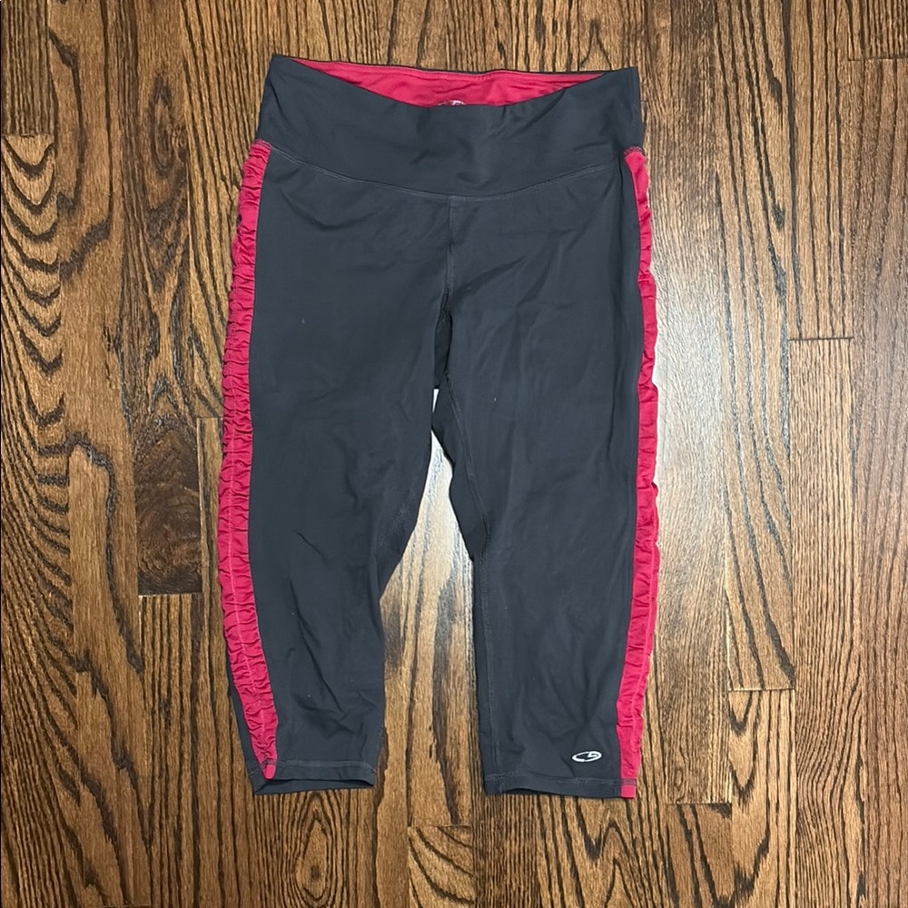 Champion Pink and Gray Leggings Athletic Stretch Fit